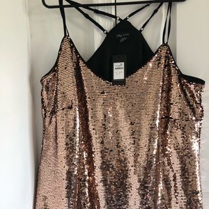 City chic rose gold sequin top